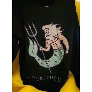 Poseidon Greek God of Water Mythology Mens Sweatshirt Large New A98 Excellent